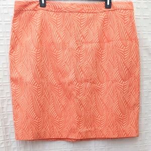 Calvin Klein Lined Pencil Skirt 22W Melon/Orange